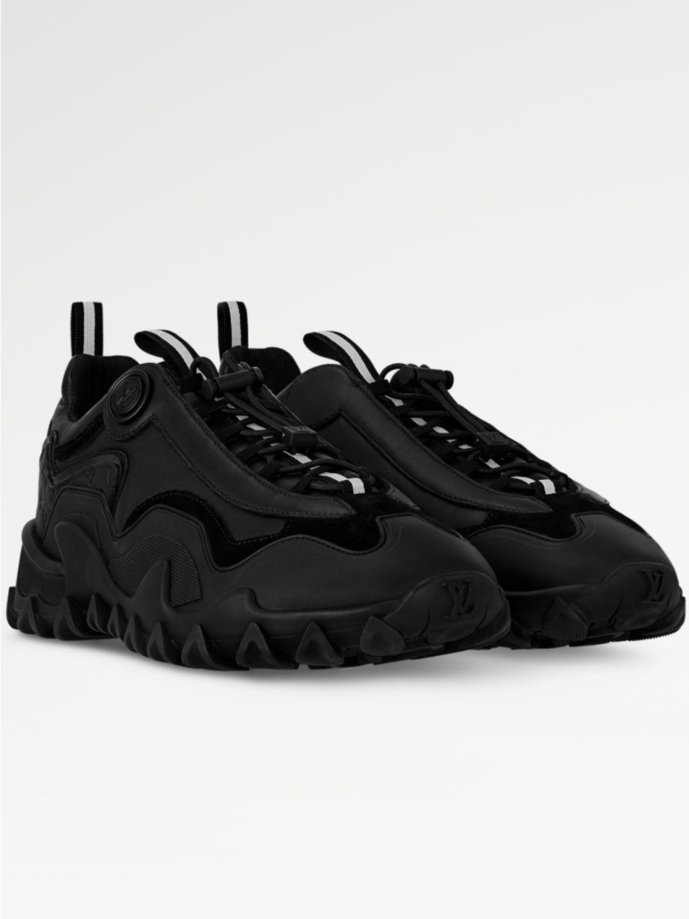 Louis Vuitton LV Rush Black Monogram Leather Sneakers